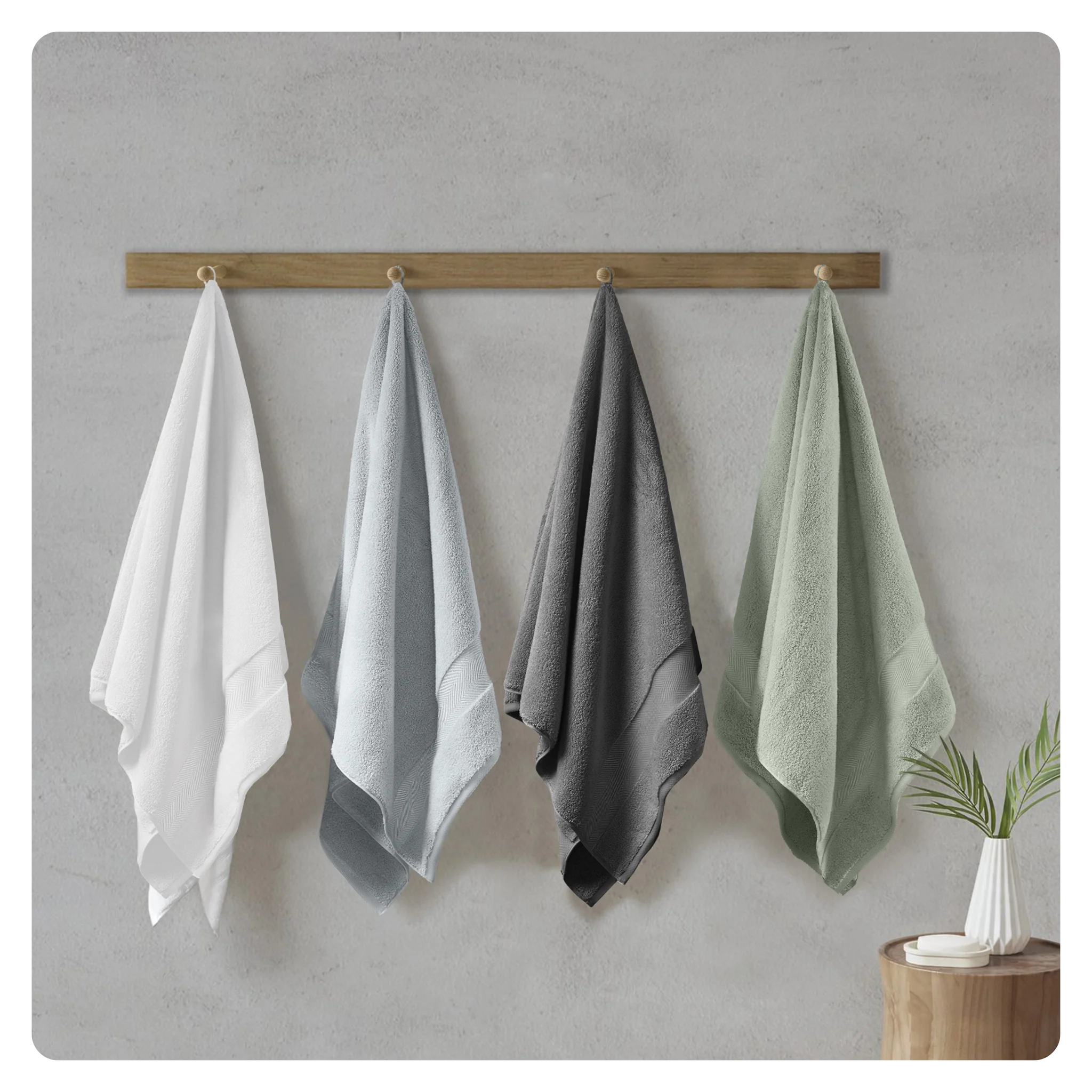 Bamboo Cotton Towels - Set of 6