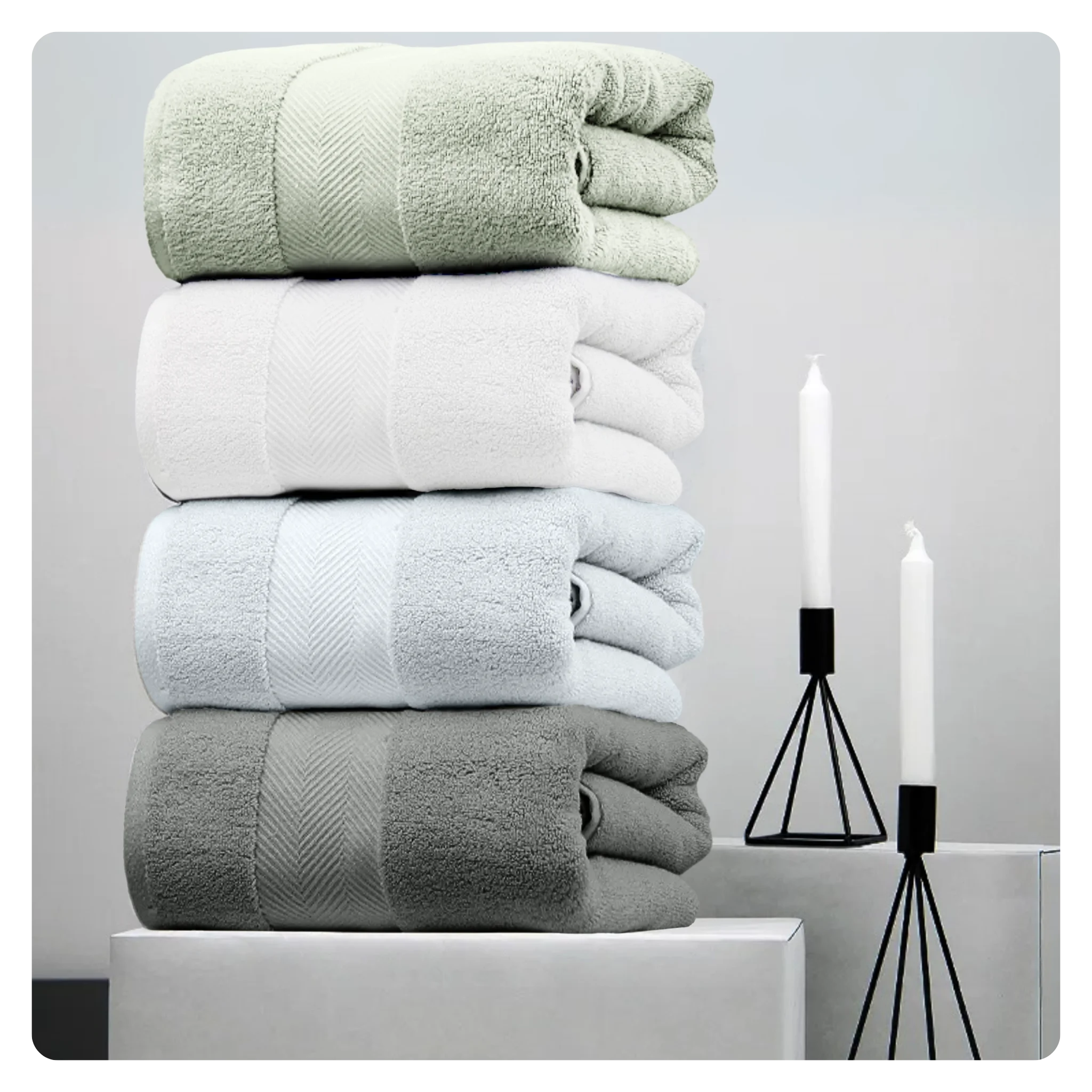 Bamboo Cotton Towels - Set of 6