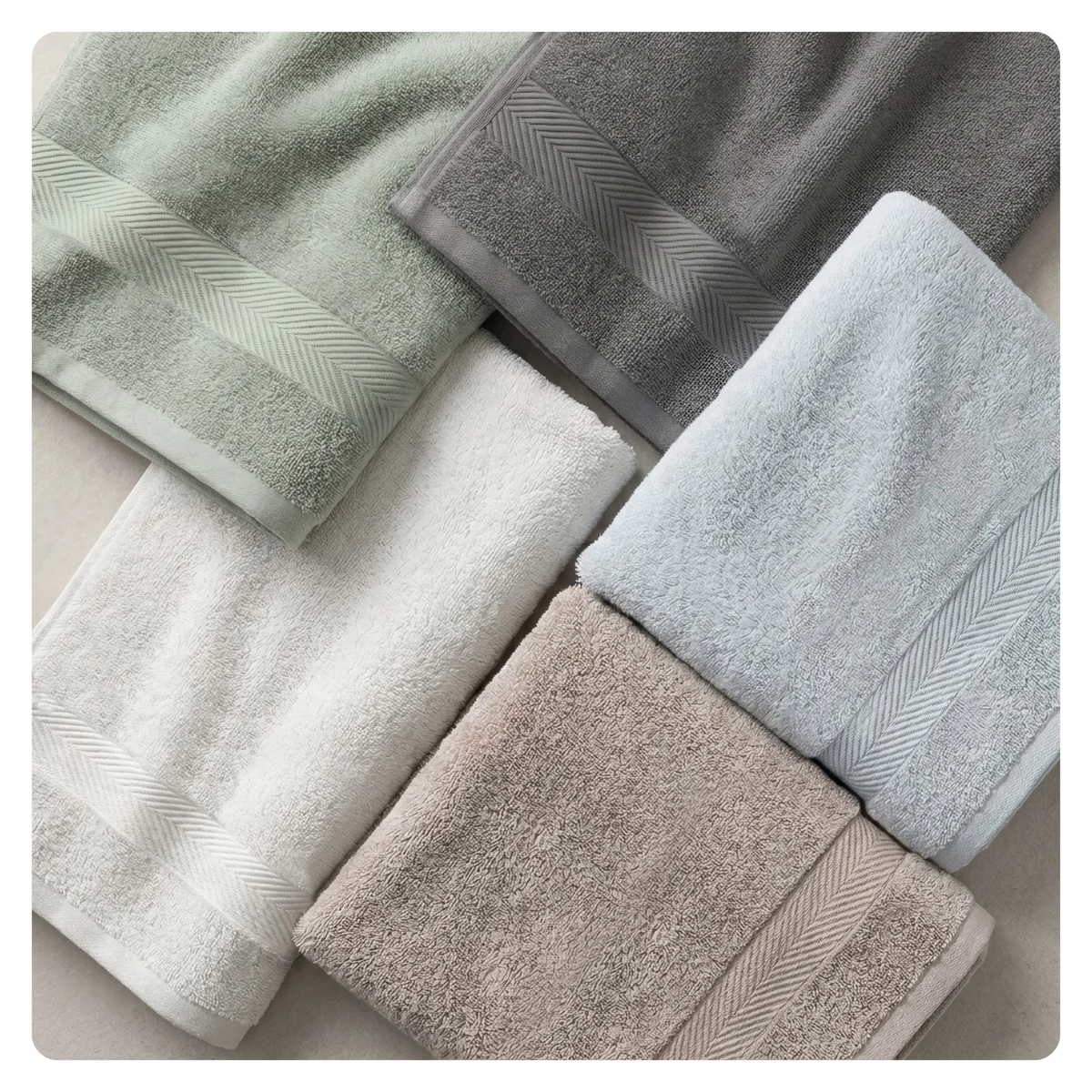 Bamboo Cotton Towels - Set of 6