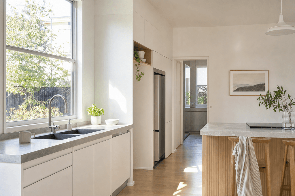 How a Fast Drying Stone Sink Caddy Keeps Benches Dry