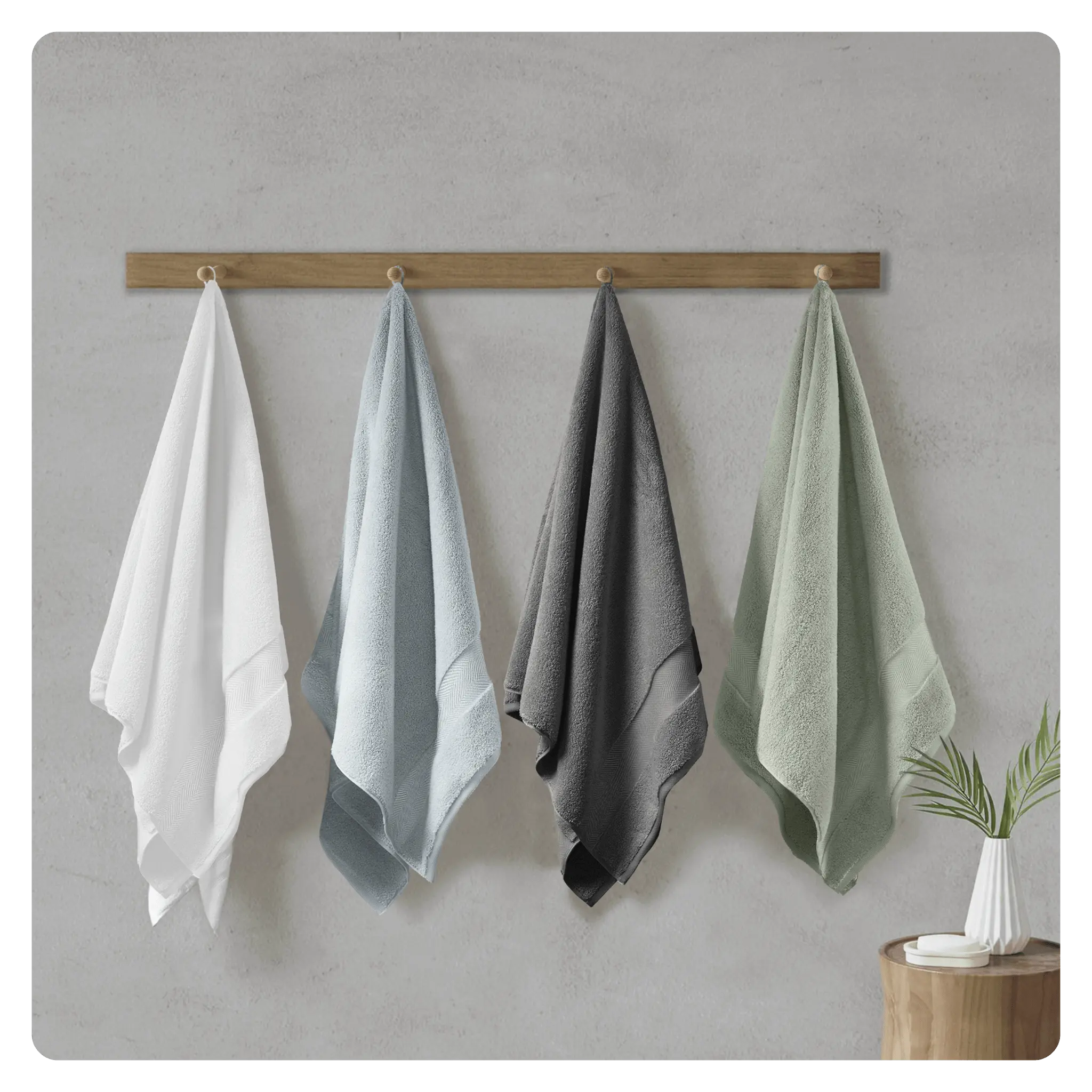Bamboo Cotton Towels - Set of 6