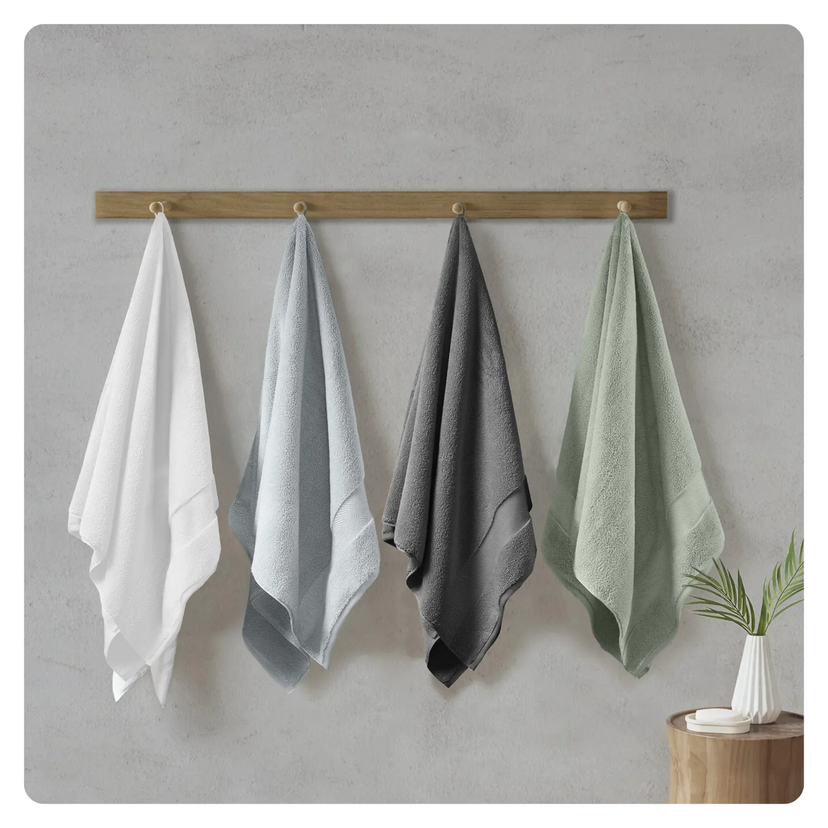 Bamboo Cotton Towels - Set of 2
