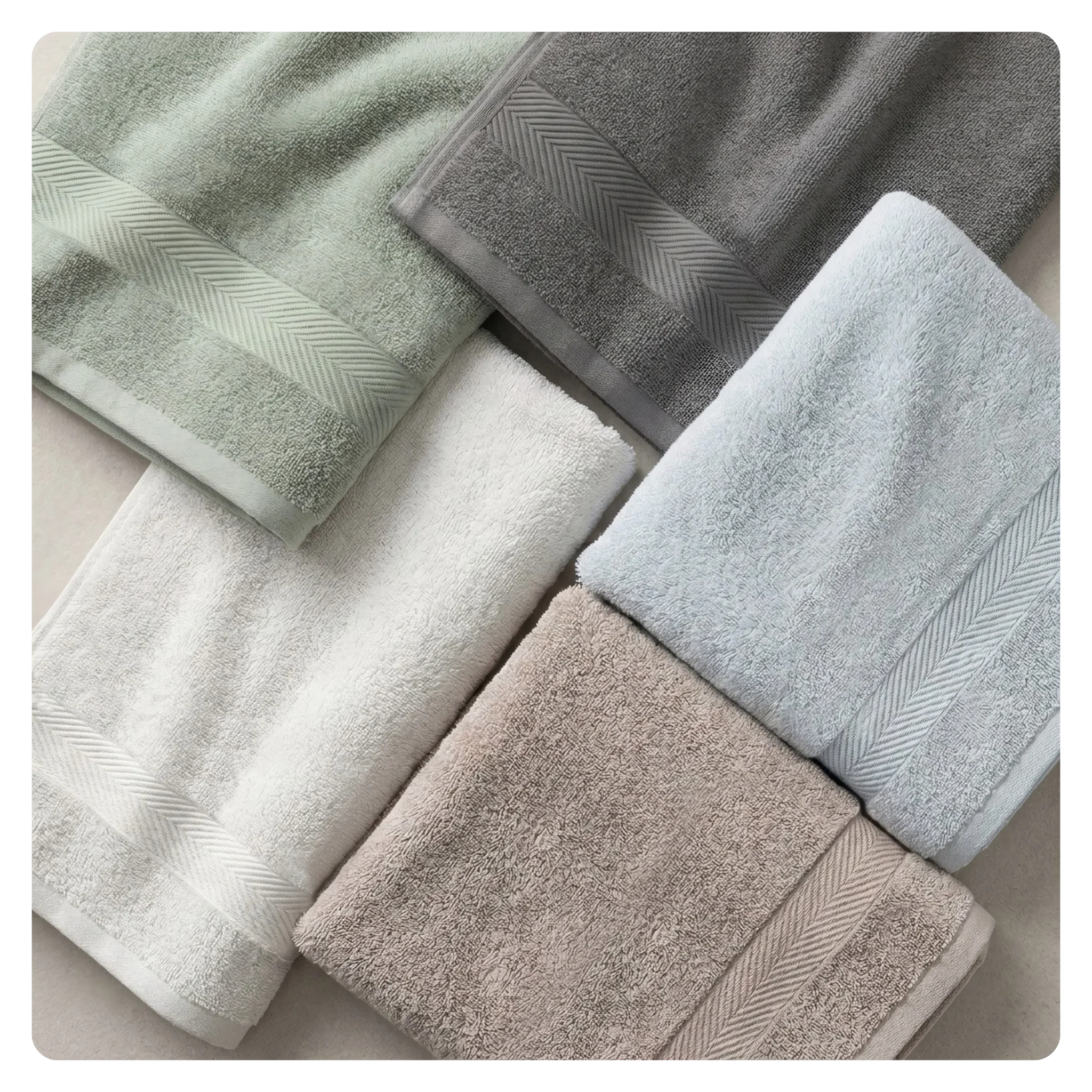 Bamboo Cotton Towels - Set of 6